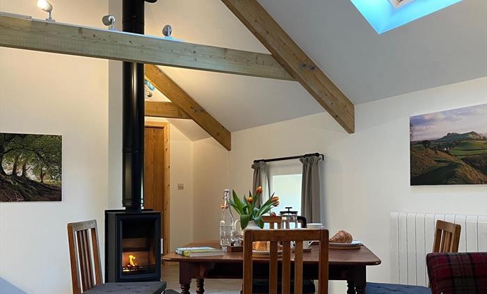 Cosy up around the wood-burning stove